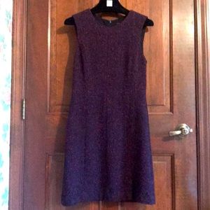 Theory plum wool tweed sleeveless above-knee dress